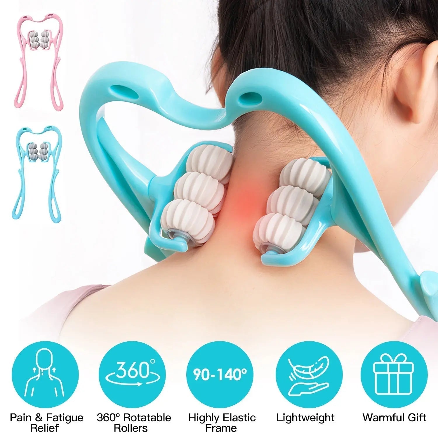360° Neck Roller Massager – 6-Ball Manual & Portable Design - MyNeckly