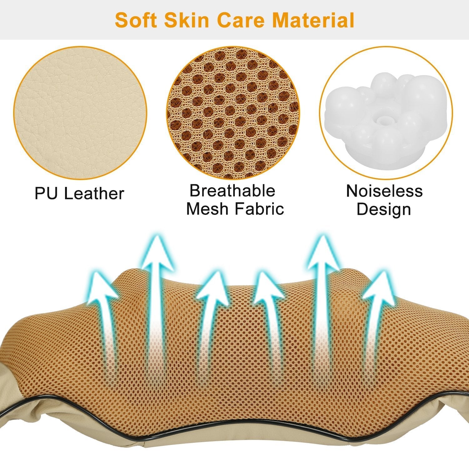 Rechargeable electric neck and shoulder massager with heat therapy