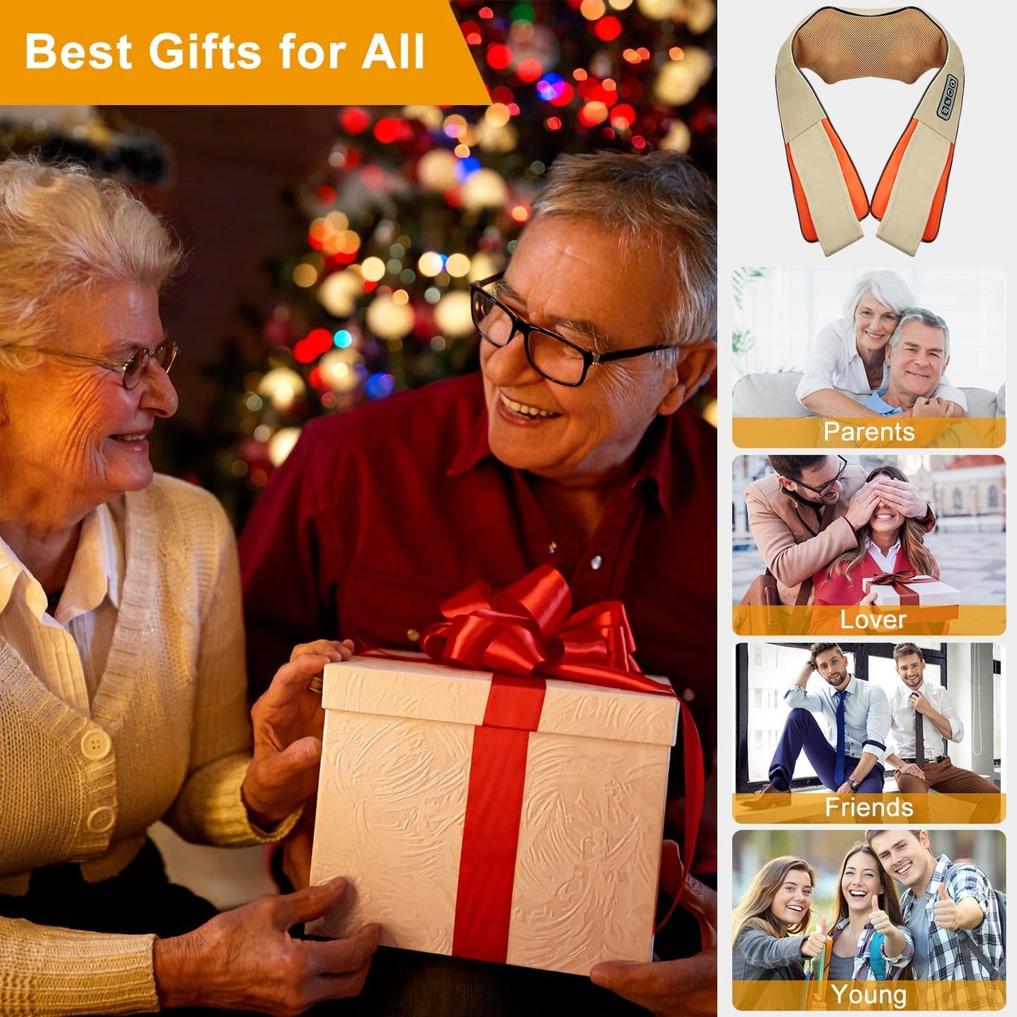 Electric neck massager with ergonomic design for stress and fatigue relief