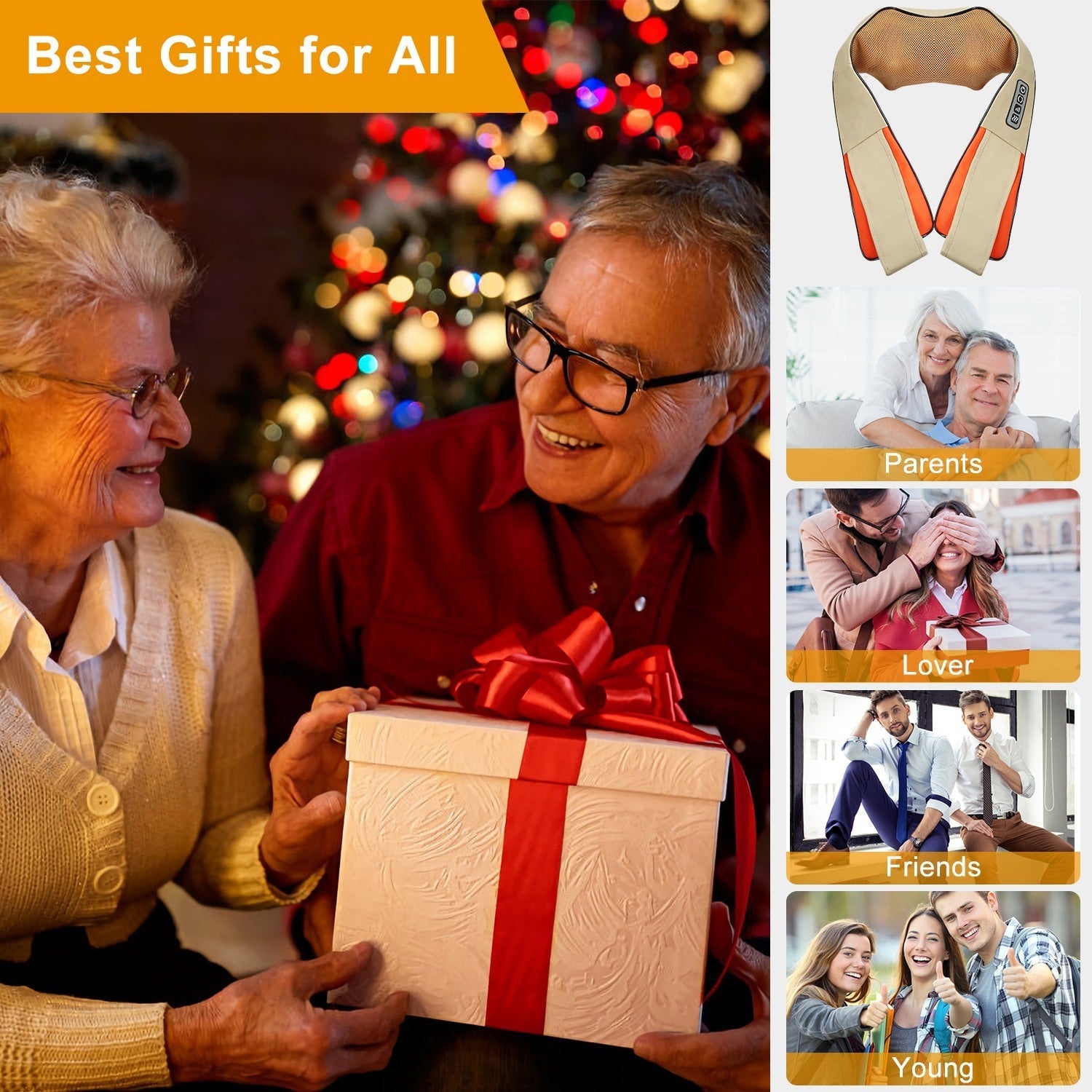 Electric neck massager with ergonomic design for stress and fatigue relief