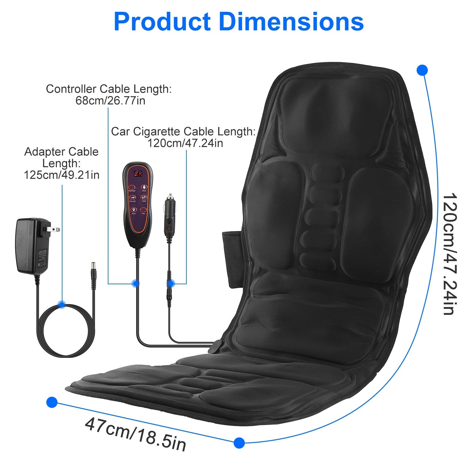 Person relaxing on full body massage chair pad with heated massage